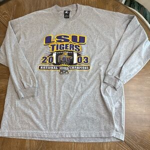 LSU Tigers 2003 National Champions Gray long sleeve T Shirt Starter